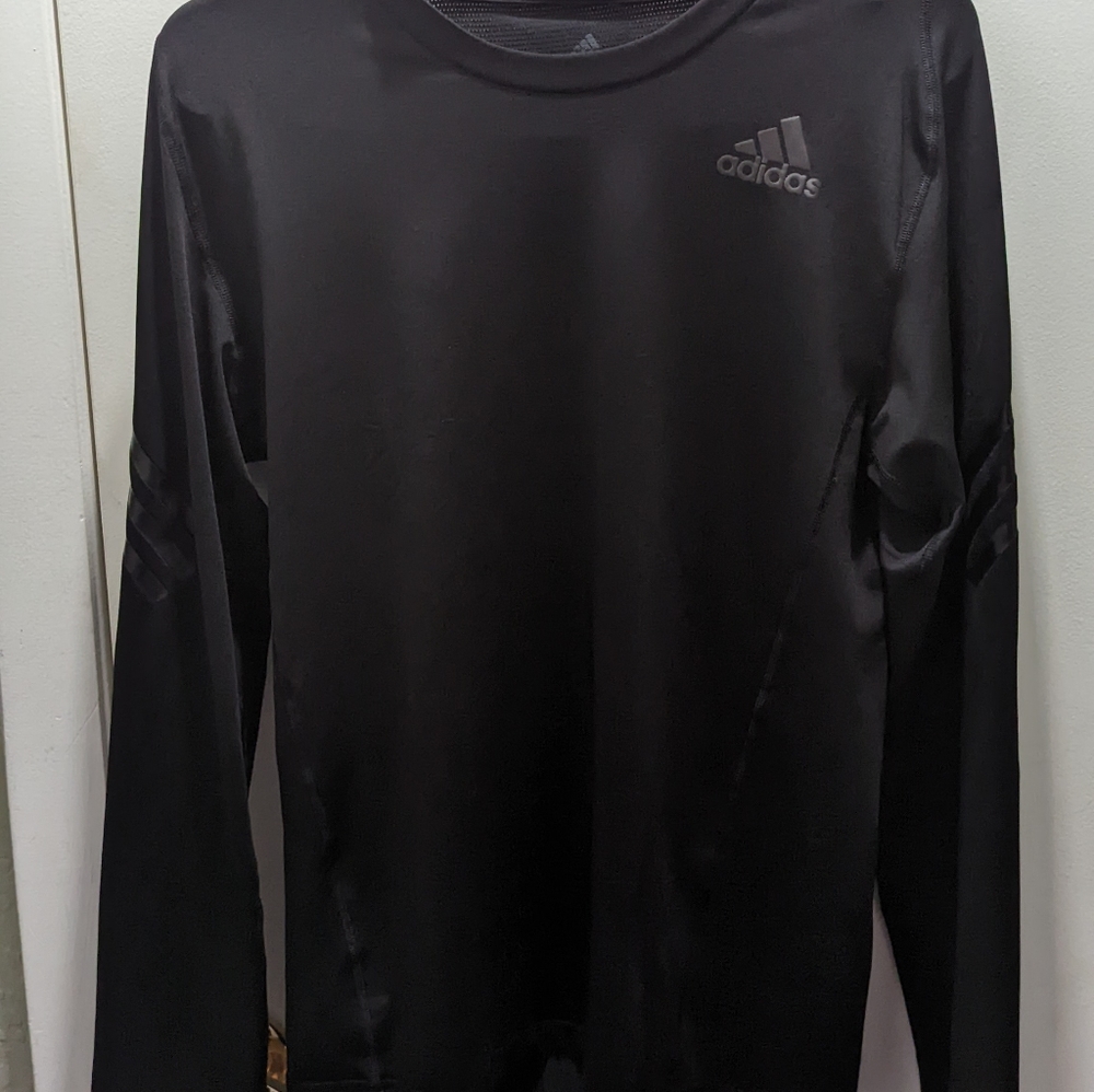 Adidas Alphaskin Aero ready Black Long Sleeve Wicking Material Men's Sma…